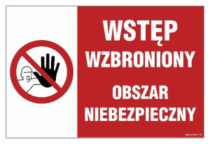 NC083 Wstęp wzbroniony obszar niebezpieczny