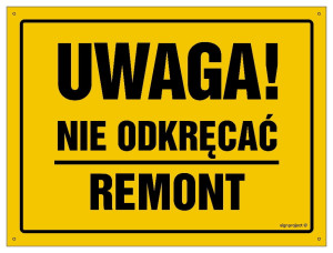 OA018 Uwaga! Nie odkręcać