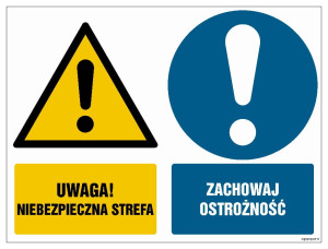GM018 Uwaga niebezpieczna strefa Zachowaj ostrożność