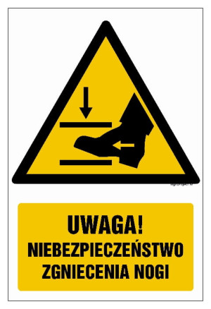GF065 Uwaga! Niebezpieczeństwo zgniecenia nogi