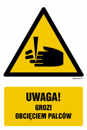 GF033 Uwaga- niebezpieczeństwo obcięcia palców