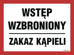 OA170 Wstęp wzbronionyZakaz kąpieli OA170_350x250_FN FN - Folia samoprzylepna