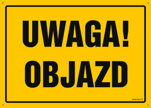 OA002 Uwaga! Objazd OA002_600x430_FN FN - Folia samoprzylepna