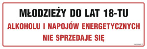 NC143 Młodzieży do lat 18-tu alkoholu i napojów energetycznych nie sprzedaje się NC143_750x250_FN FN - Folia samoprzylepna