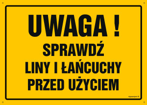 OA070 Uwaga! Sprawdź liny i łańcuchy przed użyciem OA070_450x320_FN FN - Folia samoprzylepna