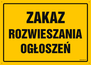 OA096 Zakaz rozwieszania ogłoszeń OA096_600x430_FN FN - Folia samoprzylepna