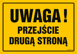 OA003 Uwaga! Przejście drugą stroną OA003_300x215_FN FN - Folia samoprzylepna