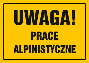 OA101 Uwaga! Prace alpinistyczne OA101_300x215_BN BN - Płyta PVC ŻÓŁTA 0,6mm