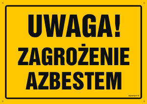 OA104 Uwaga! Zagrożenie azbestem OA104_300x215_BN BN - Płyta PVC ŻÓŁTA 0,6mm
