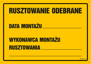 OA136 Rusztowanie odebrane Data montażu wykonawca montażu rusztowania OA136_300x215_BN BN - Płyta PVC ŻÓŁTA 0,6mm