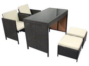 FLORABEST Loungeset 5tlg. Polyrattan