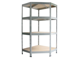 AR SHELVING Eck-Rivet Steckregal mit 4 Böden, 180x90x90x45, Stecksystem, verzinkt