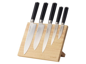 ECHTWERK Damaszener Messer Set 5tlg. Mit Magnet Messerblock