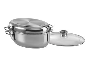 GSW  Edelstahl Bräter oval 38 cm, 3 in 1