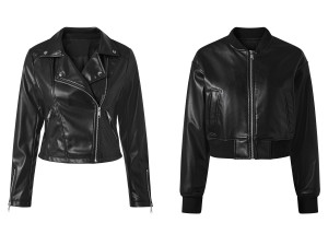 ESMARA® Damen Bikerjacke / Bomberjacke, in modischer Lederoptik