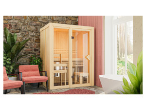 KARIBU System-Sauna »Shorty«, mit Fronteinstieg, 3,6 kW Ofen