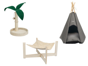 ZOOFARI® Kratzbaum »Palme« / Hängematte / Haustier-Tipi
