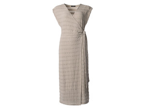 ESMARA® Damen Midi-Kleid mit modischer Crinklestruktur, beige