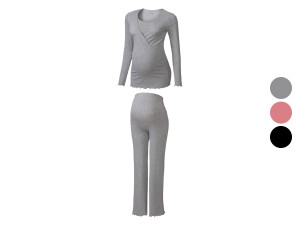 esmara® Damen Umstandspyjama aus weicher Ripp-Qualität