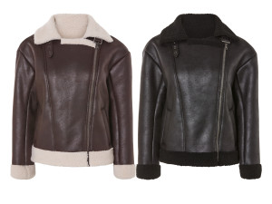 esmara® Damen Bikerjacke, gefüttert mit warmem Lammfellimitat
