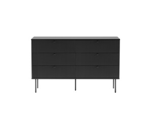 HJH LIVING Kommode KARBY 4 Schubladen  Schwarz