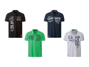 Camp David Herren Poloshirt, aufwendiger Druck mit Stickerei