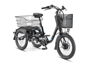 TELEFUNKEN E-Lasten-Dreirad TC550, Gepäckträger hinten, 20 Zoll schwarz