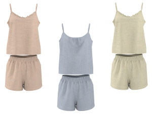 ESMARA® Damen Shorty Musselin-Pyjama