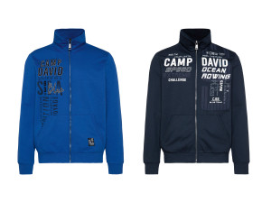 Camp David Herren Sweatjacke mit Druck und Stickerei