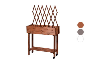 dobar Rollbares Hochbeet mit Rankgitter, L 79 x B 28,5 x H130 cm, aus Holz