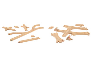 LUPILU® Schienen-Set, 16-teilig / Weichen-Set, 11-teilig