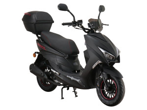 Alpha MOTORS Mofaroller Speedstar FI 50 ccm EURO 5 mattschwarz inkl. Topcase