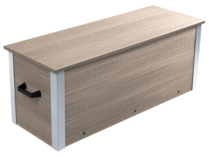 dobar WPC Auflagenbox, silbergrau, L 115 x B 42,8 x H 47,2 cm