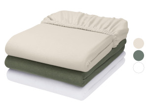 LIVARNO® Jersey-Spannbettlaken mit Leinen, 180 - 200 x 200 cm