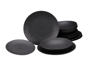 CREATABLE Tafelservice »Vesuvio Black«, 12-teilig