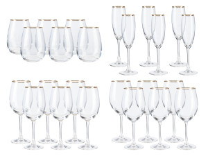 LIVARNO home Gläserset aus Kristallglas mit Goldrand, 6-teilig