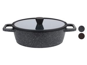 LIVARNO home Aluguss-Servierpfanne, inkl. Glasdeckel mit zwei Ausgusssieben