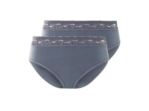 esmara® Dámske nohavičky s čipkou, 2 kusy (modrá, S (36/38))