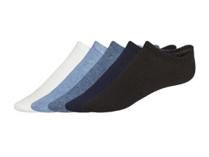 Livergy® Pánske členkové ponožky, 5 párov (biela/modrá/čierna, 39/42)