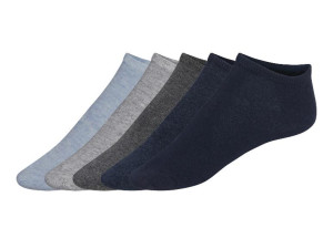 Livergy® Pánske členkové ponožky, 5 párov (svetlomodrá/sivá/navy modrá, 39/42)