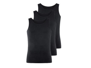 Livergy® Pánske tielko z jemnej rebroviny, 3 kusy (čierna, 7/Xl)