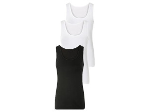 esmara® Dámske tielko, 3 kusy (XS (32/34), čierna/biela)