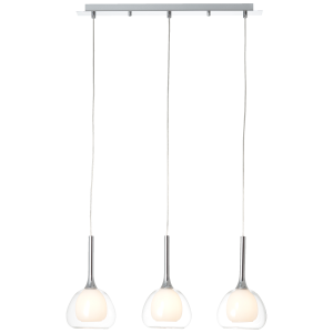 Hängelampe, 120 x 66 x 16 cm, 3 x E14, max. 40 W, kürzbar, Metall/Glas
