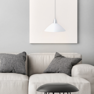 Hängelampe, kürzbar, 124 cm Höhe, Ø 35 cm, E27, max. 60 W, weiß