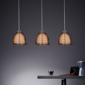 Hängelampe, 121 cm Höhe, E27, max. 60 W, Metall/Glas, bronze/chrom