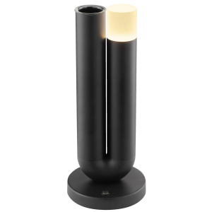 LED Akku-Tischlampe mit Vase, 27 cm, Wireless Charging, schwarz