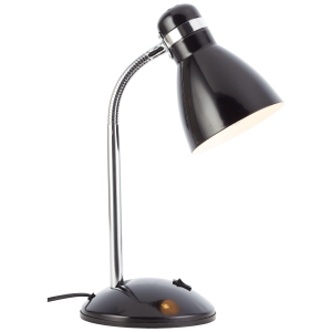 Schreibtischlampe, 34 x 14 cm, E27, max. 25 W, schwenkbar, schwarz