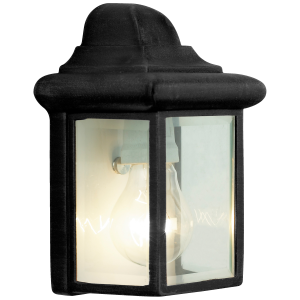 Außen Wandlampe, 22 x 15 x 12 cm, E27, max.40 W, Metall/Glas, schwarz