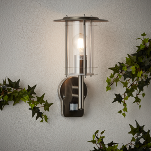 Außen Wandlampe, Bewegungsmelder, 36 cm Höhe, Ø 20 cm, E27, max. 40 W