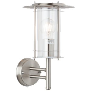 Außen Wandlampe, 32 cm Höhe, Ø 20 cm, E27, max. 40 W, IP44, edelstahl